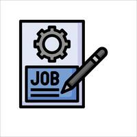 Job application form with pen and paper icon vector