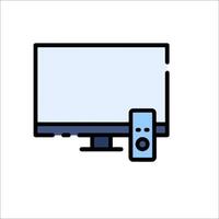 A computer monitor and remote control icon vector