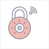 A lock with a wifi symbol on it vector