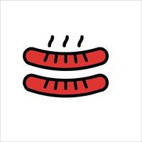 A red and black sausage icon on a white background vector