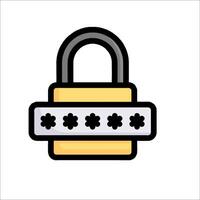 A lock with four keys on it vector