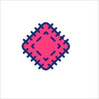 A pink square with blue lines on it vector