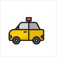 A yellow taxi car on a white background vector
