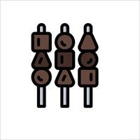 A group of three skewers on a white background vector