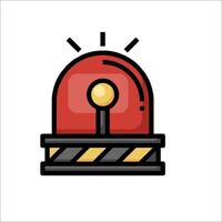 A red and black alarm bell icon on a white background vector