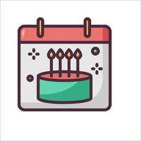 Calendar icon with birthday cake on it vector