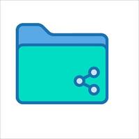A folder icon with a blue background vector