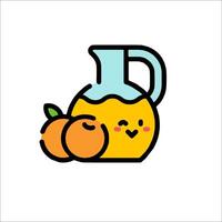 An orange juice jug with a smiley face and an orange vector