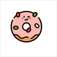 A donut with a smiley face on it vector