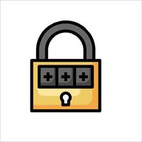 A lock icon with four keys inside vector