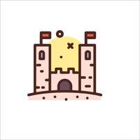 A castle with a sun in the background vector