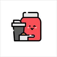 A jar with a smiley face and a cup vector