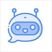 A robot with a speech bubble and a smiley face vector