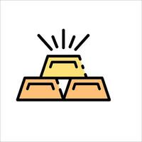 Gold bar icon, gold mining, gold mining line icon, gold mining illustration vector