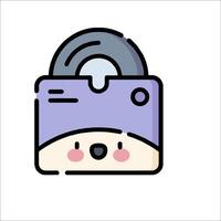 A purple box with a smiley face on it vector