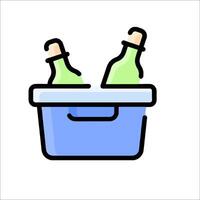 A bucket with two bottles of wine in it vector