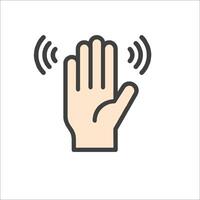 A hand with a stop sign on it vector