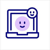 A smiley face on a laptop screen vector