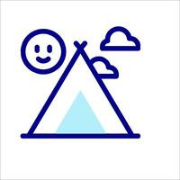 A blue tent with a smiley face on it vector