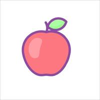 An apple icon with a green leaf on it vector