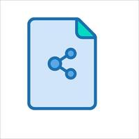 A blue file icon with a blue line vector