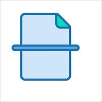 A blue file icon with a green line vector