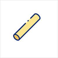 A yellow tube with a blue line on it vector