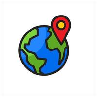A globe with a pin on it and a map marker vector