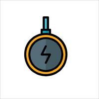 A clock with a lightning bolt on it vector