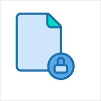 A blue file with a padlock icon vector