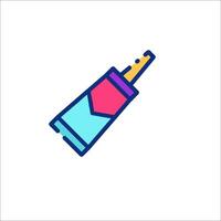 A colorful tube with a pink and blue handle vector