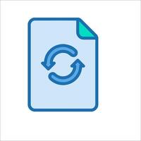 A file icon with a blue arrow pointing to it vector
