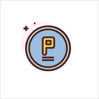 A flat icon of a letter p vector