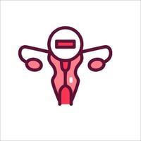 A woman's uterus with a red heart on it vector