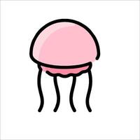 A pink jellyfish on a white background vector