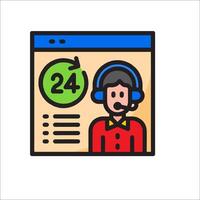 A customer service agent is on a computer screen vector
