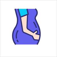 Pregnant woman icon in line style vector