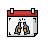 A calendar with two bottles of wine on it vector