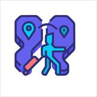 A person is holding a key and a map vector