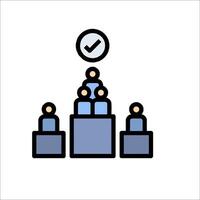 A group of people sitting at a table with a clock above them vector