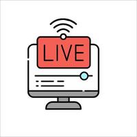 Live streaming icon vector