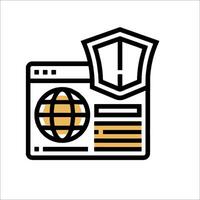 A shield and globe icon on a white background vector