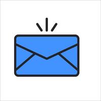 Email icon with a blue envelope vector