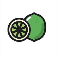 A lime and a slice of lime are shown vector