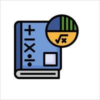 A book with a calculator and graph on it vector