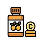 A bottle of orange juice and a coin vector