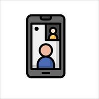 A smartphone with a person on the screen vector