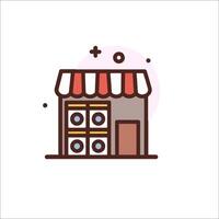 A store front with a sign that says shop vector
