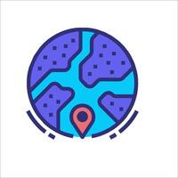 A map icon with a pin pointing to it vector