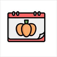 A calendar with a pumpkin on it vector